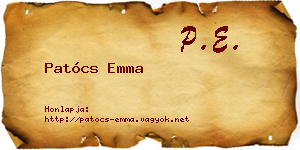 Patócs Emma névjegykártya