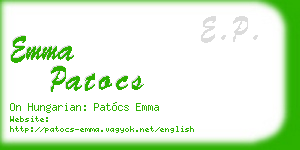 emma patocs business card
