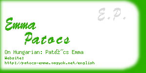 emma patocs business card